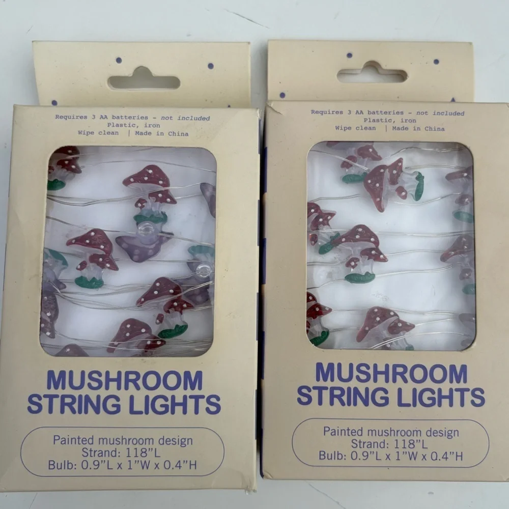 Lot of 2 Urban Outfitters Mushroom String Lights